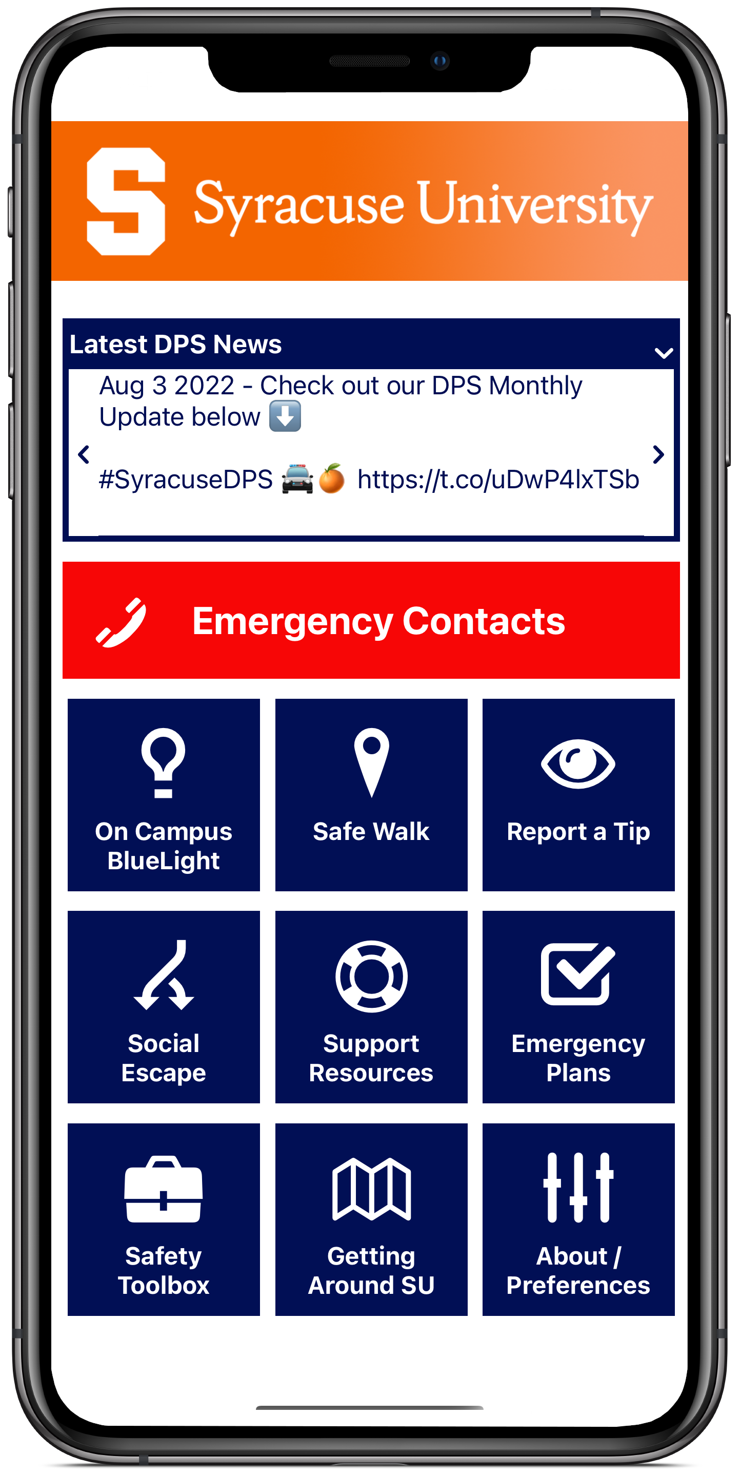 Orange Safe App Department of Public Safety Syracuse University