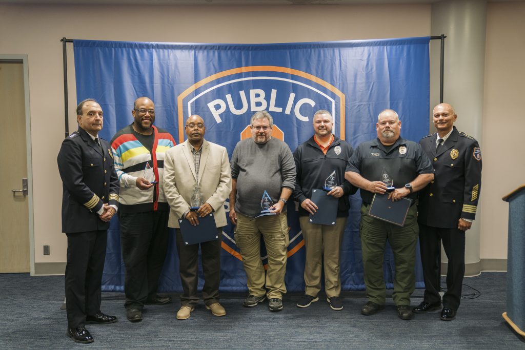 Eric, Joseph, Scott, Michael and Chris accepting their award