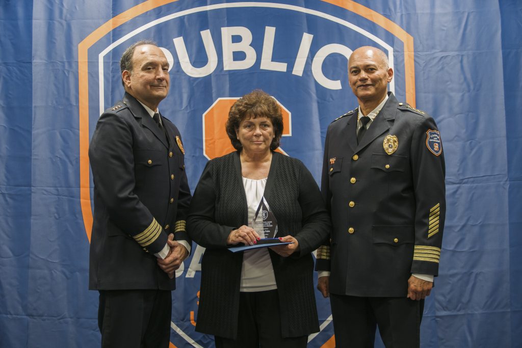 Kathleen Pabis accepting her award